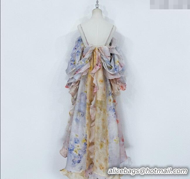 Top Design Zimmermann Linen Blend Dress 0410 Purple 2025
