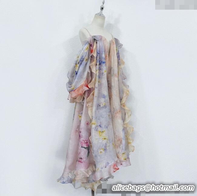 Top Design Zimmermann Linen Blend Dress 0410 Purple 2025