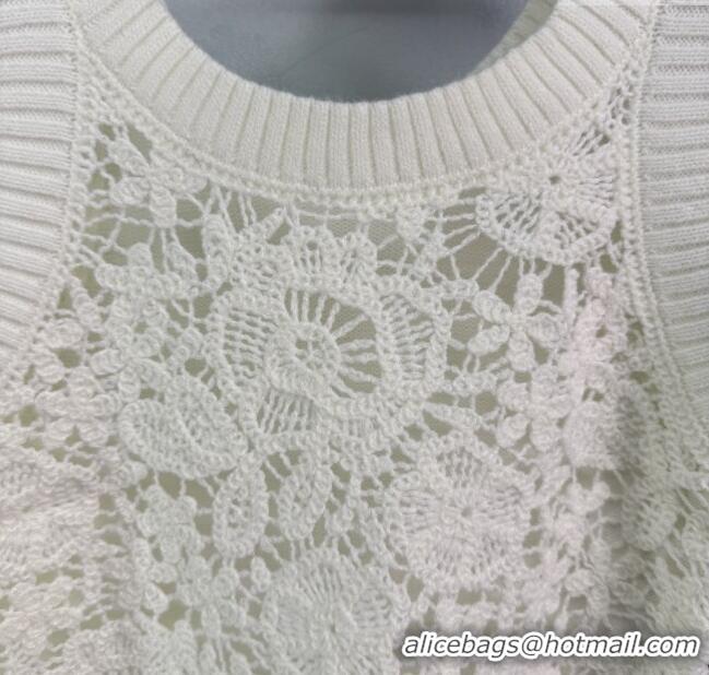 Market Sells Valentino Wool Crochet Vest 0410 White/Black 2025