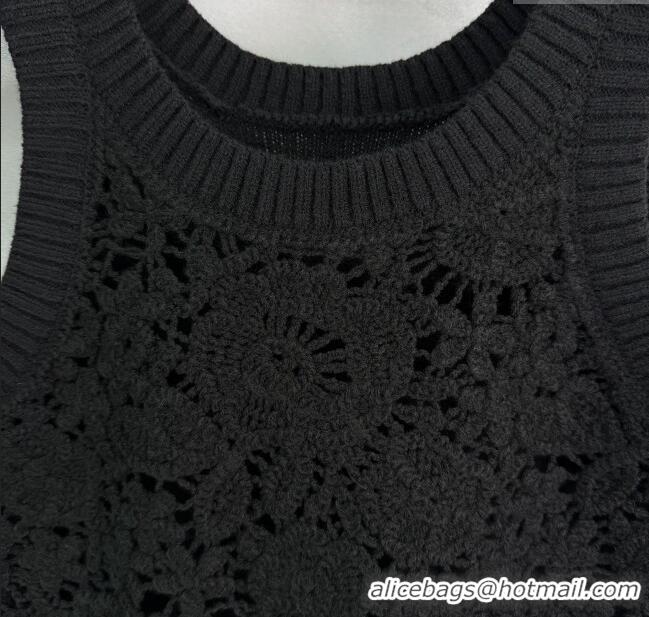 Market Sells Valentino Wool Crochet Vest 0410 White/Black 2025