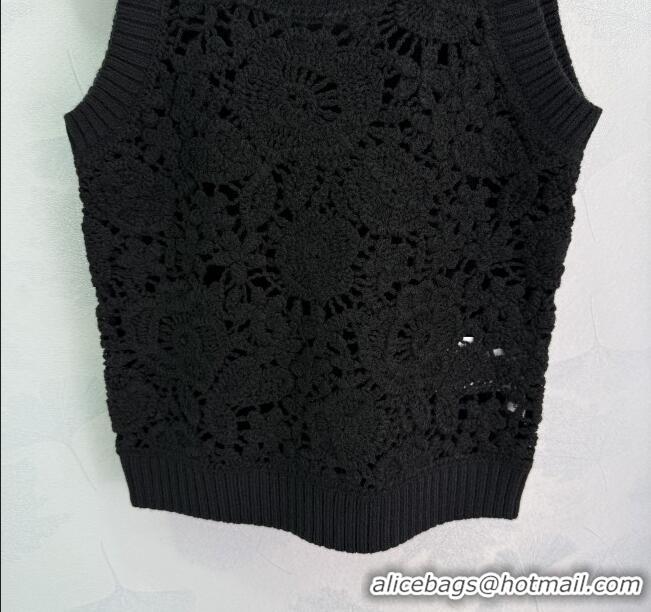 Market Sells Valentino Wool Crochet Vest 0410 White/Black 2025