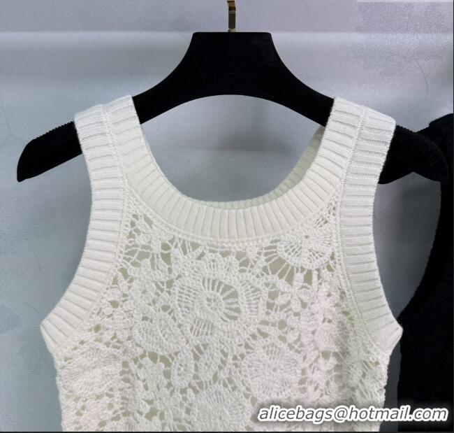 Market Sells Valentino Wool Crochet Vest 0410 White/Black 2025