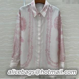 Traditional Discount Hermes Brides de Gala en Fleurs Silk Shirt 11017 Pink 2025