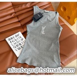 Super Quality Saint Laurent Cotton Vest Y0214 Grey 2025