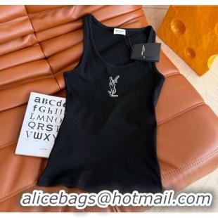 Top Quality Saint Laurent Cotton Vest Y0214 Black 2025