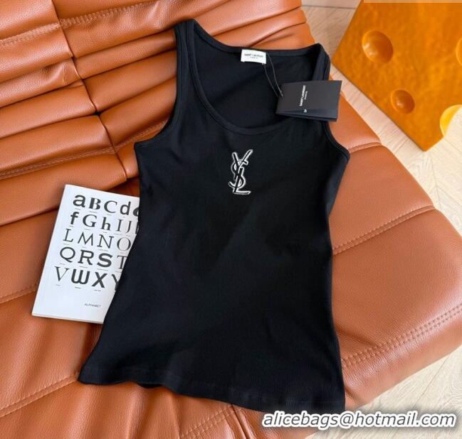 Top Quality Saint Laurent Cotton Vest Y0214 Black 2025