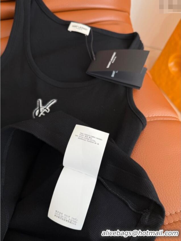Top Quality Saint Laurent Cotton Vest Y0214 Black 2025
