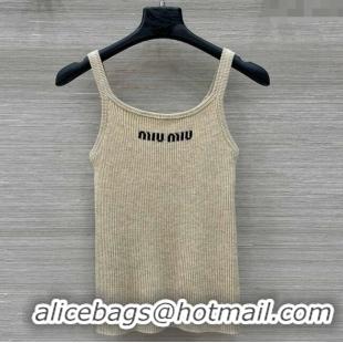 Super Quality Miu Miu Wool Vest M031114 Apricot 2025