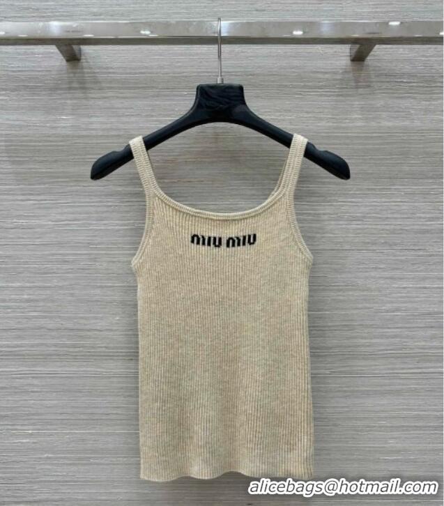 Super Quality Miu Miu Wool Vest M031114 Apricot 2025
