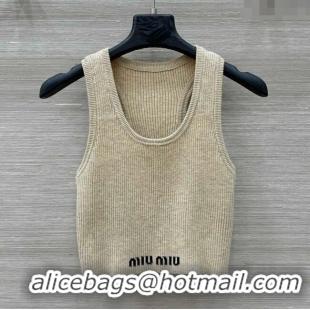 Famous Brand Miu Miu Wool Vest M031116 Apricot 2025