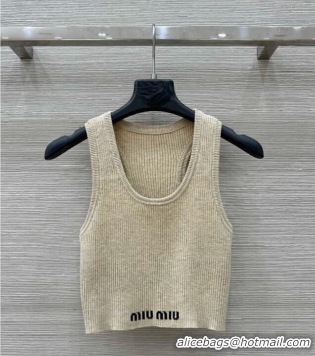 Famous Brand Miu Miu Wool Vest M031116 Apricot 2025