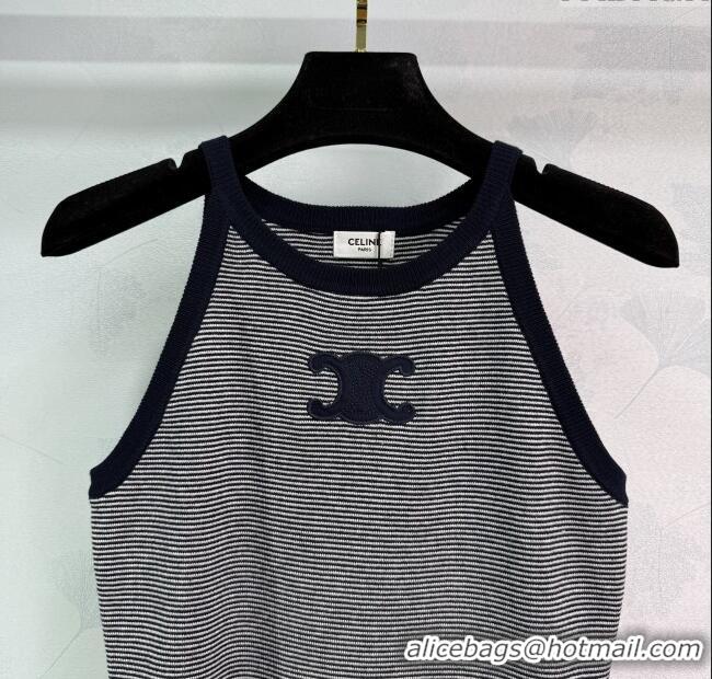 ​Best Discount Celine Wool Striped Vest 30075 Black 2025
