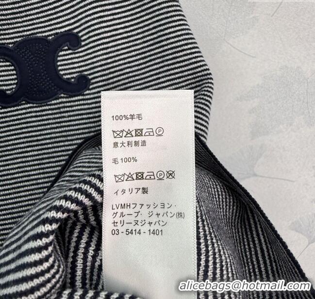​Best Discount Celine Wool Striped Vest 30075 Black 2025
