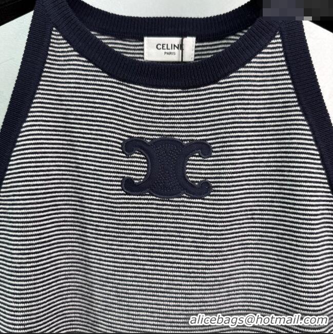 ​Best Discount Celine Wool Striped Vest 30075 Black 2025