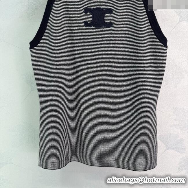 ​Best Discount Celine Wool Striped Vest 30075 Black 2025