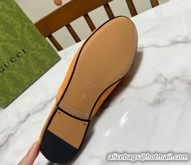 Unique Style Gucci Princetown Suede Flat Slippers Yellow 2025 557730