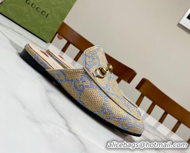 Best Product Gucci Princetown Jumbo GG Canvas Flat Slippers Beige/Purple 2025 557730