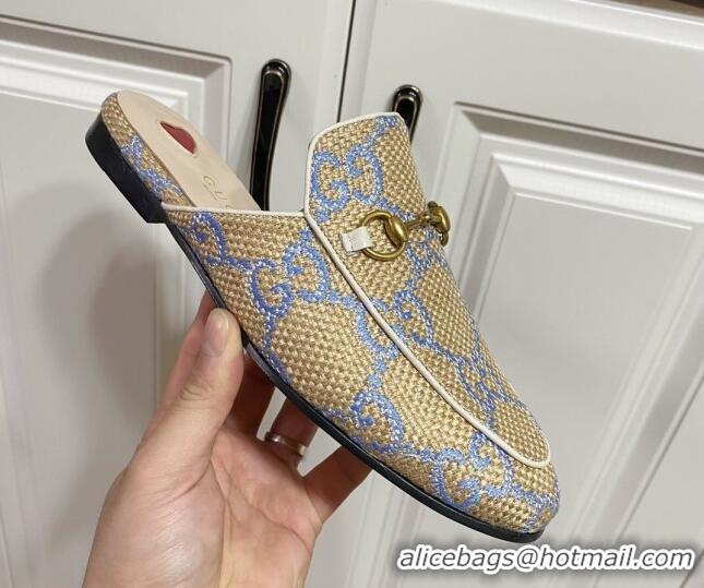 Best Product Gucci Princetown Jumbo GG Canvas Flat Slippers Beige/Purple 2025 557730