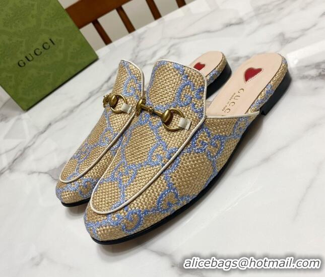 Best Product Gucci Princetown Jumbo GG Canvas Flat Slippers Beige/Purple 2025 557730