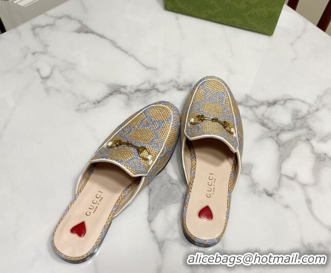 Best Product Gucci Princetown Jumbo GG Canvas Flat Slippers Beige/Purple 2025 557730