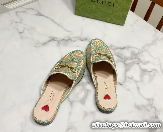 Low Price Gucci Princetown Jumbo GG Canvas Flat Slippers Beige/Green 2025 557730