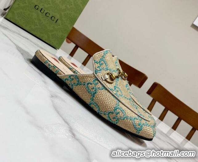 Low Price Gucci Princetown Jumbo GG Canvas Flat Slippers Beige/Green 2025 557730