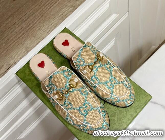 Low Price Gucci Princetown Jumbo GG Canvas Flat Slippers Beige/Green 2025 557730