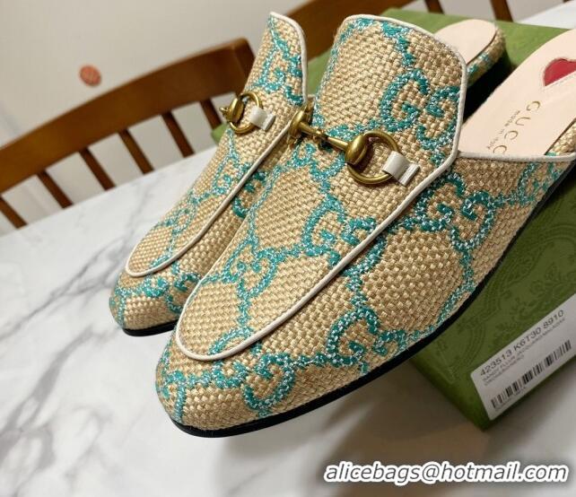 Low Price Gucci Princetown Jumbo GG Canvas Flat Slippers Beige/Green 2025 557730