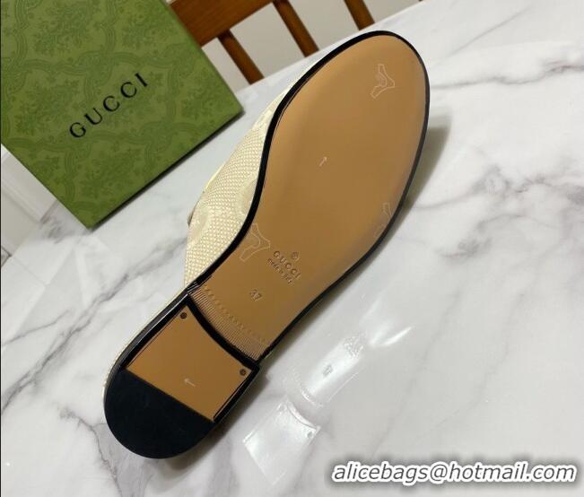 Grade Quality Gucci Princetown Jumbo GG Canvas Flat Slippers Yellow 2025 557730
