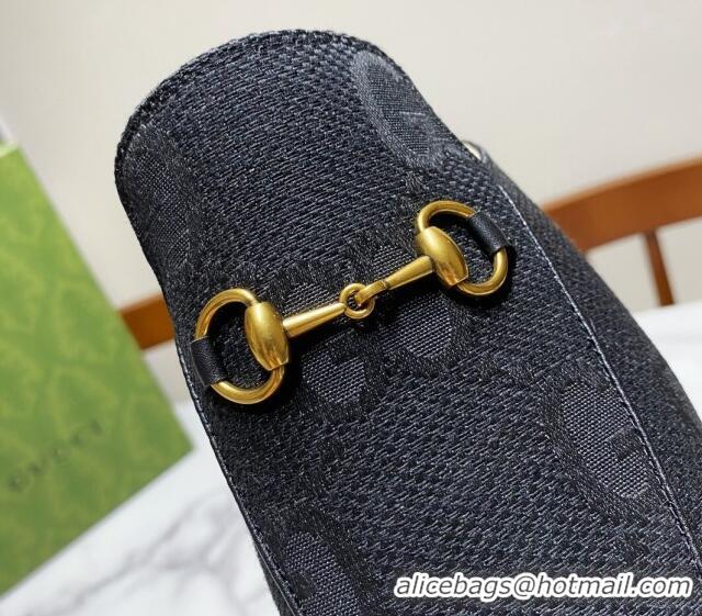 Hot Style Gucci Princetown Jumbo GG Canvas Flat Slippers Black 2025 557730
