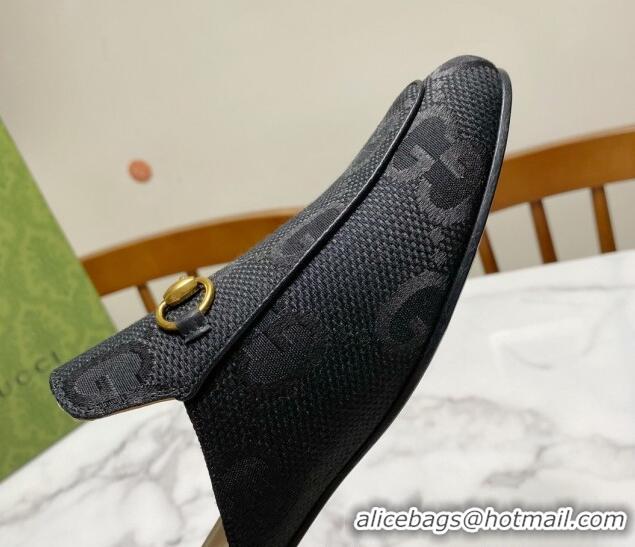 Hot Style Gucci Princetown Jumbo GG Canvas Flat Slippers Black 2025 557730
