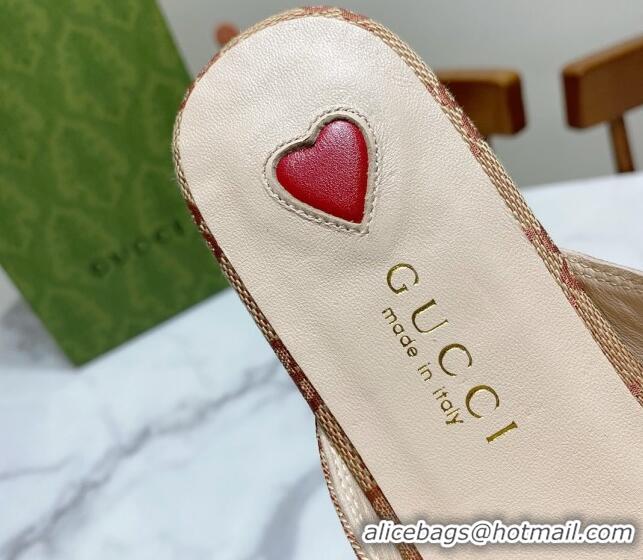 Best Price Gucci Princetown GG Embroidered Canvas Flat Slippers Camel 2025 557730