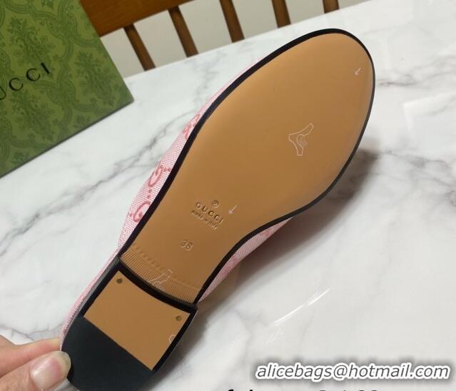 Sumptuous Gucci Princetown GG Embroidered Canvas Flat Slippers Light Pink 2025 557730