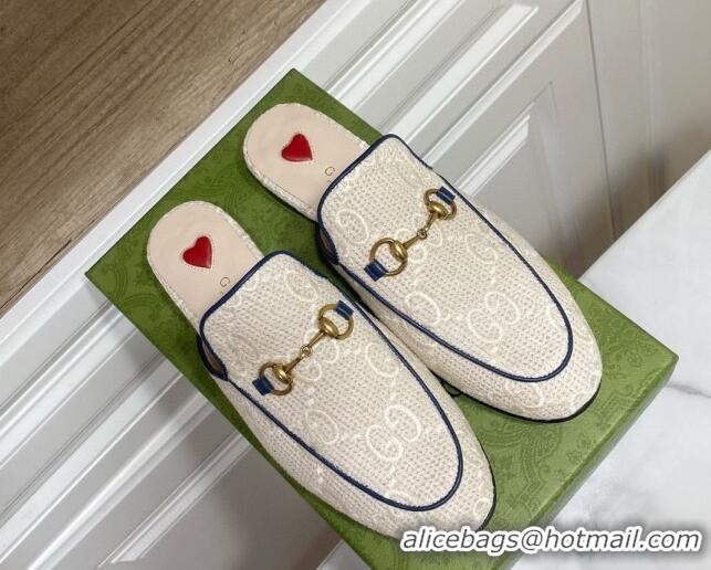 Grade Quality Gucci Princetown GG Crochet Flat Slippers Light Beige 2025 557730