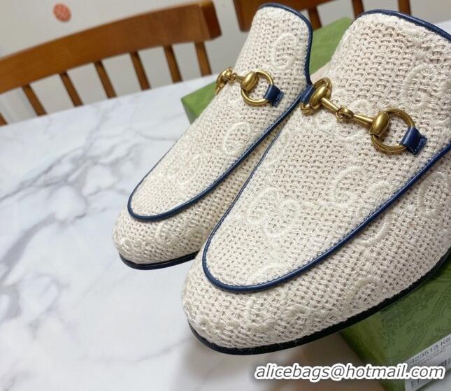 Grade Quality Gucci Princetown GG Crochet Flat Slippers Light Beige 2025 557730