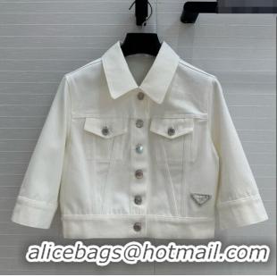 Buy New Cheap Prada Denim Jacket D041019 Beige 2025