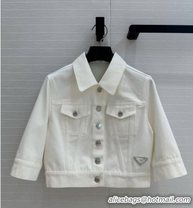 Buy New Cheap Prada Denim Jacket D041019 Beige 2025