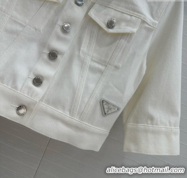 Buy New Cheap Prada Denim Jacket D041019 Beige 2025