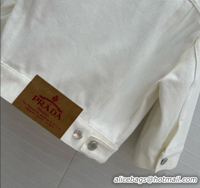 Buy New Cheap Prada Denim Jacket D041019 Beige 2025