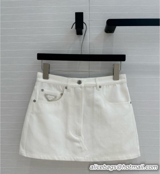 Top Quality Prada Denim Skirt D041020 Beige 2025