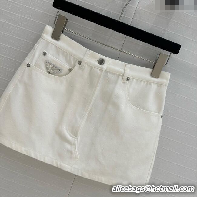 Top Quality Prada Denim Skirt D041020 Beige 2025