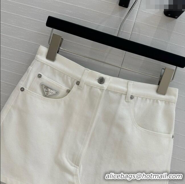 Top Quality Prada Denim Skirt D041020 Beige 2025