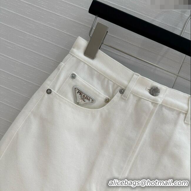 Top Quality Prada Denim Skirt D041020 Beige 2025
