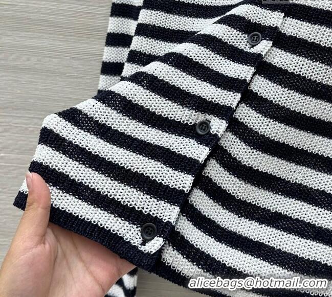 Best Price Prada Striped Cardigans Navy 0410 Blue/White 2025