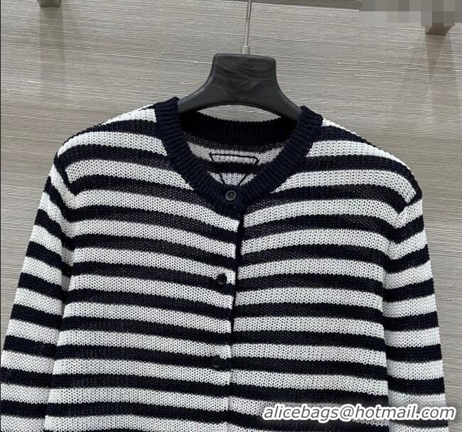 Best Price Prada Striped Cardigans Navy 0410 Blue/White 2025