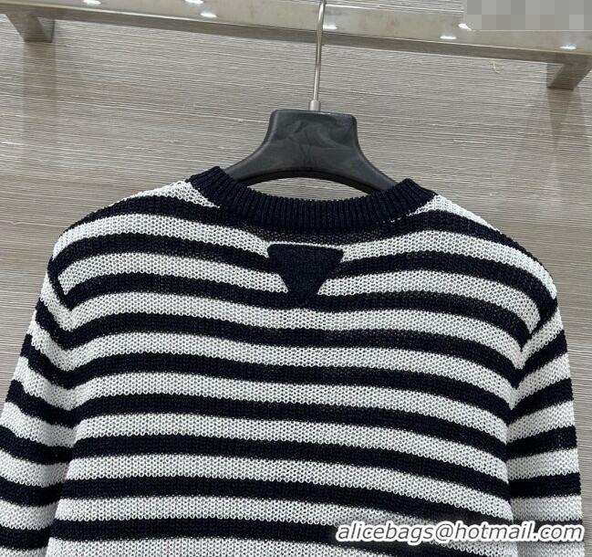 Best Price Prada Striped Cardigans Navy 0410 Blue/White 2025