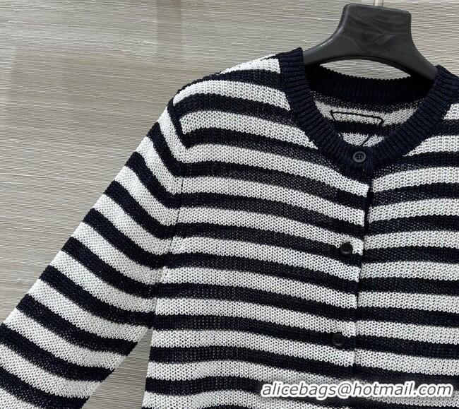 Best Price Prada Striped Cardigans Navy 0410 Blue/White 2025