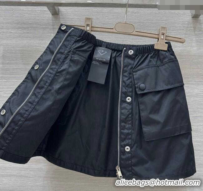 ​Lowest Cost Prada Nylon Mini Skirt 0411 Black 2025