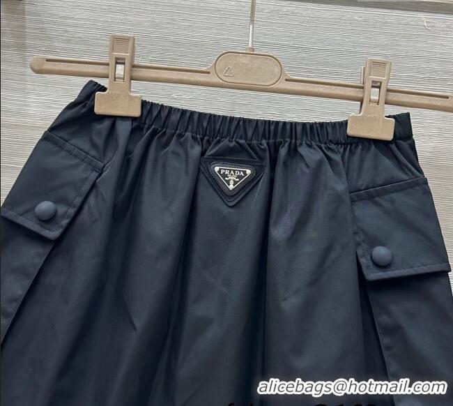 ​Lowest Cost Prada Nylon Mini Skirt 0411 Black 2025