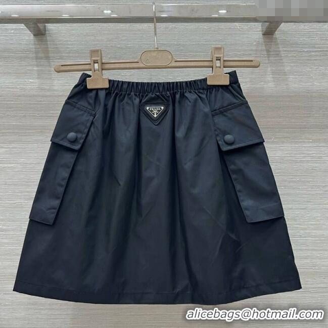 ​Lowest Cost Prada Nylon Mini Skirt 0411 Black 2025